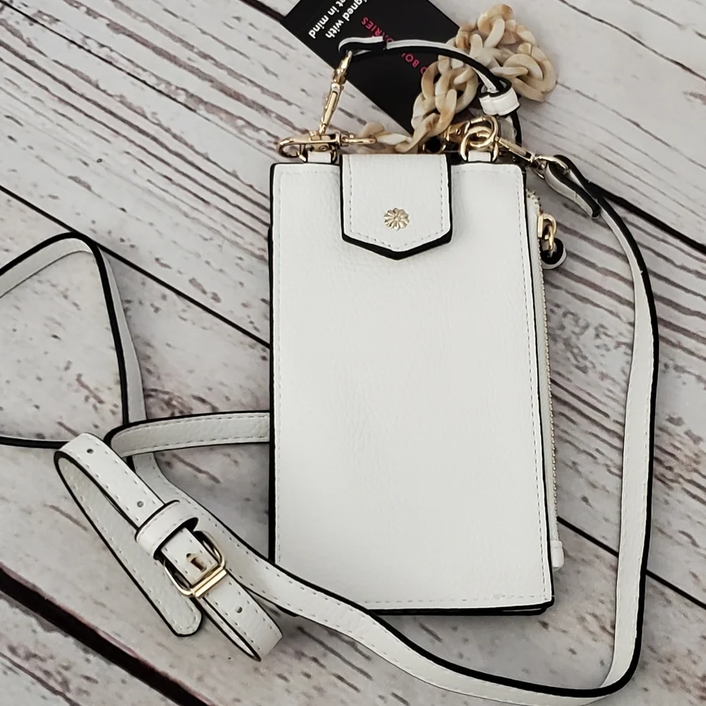 No Boundaries recycled materials women's crossbody phone wallet white